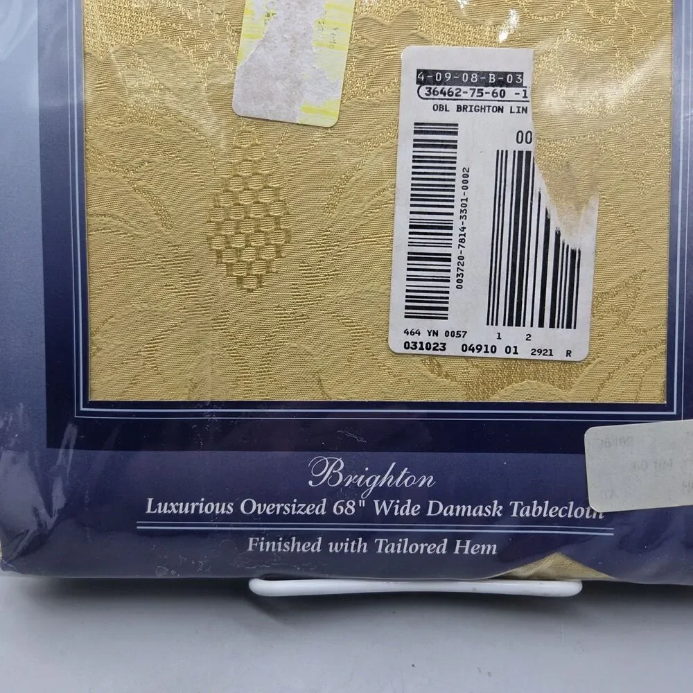 WEDGWOOD Formal Traditions Brighton Damask Gold 68x104 Rectangle Tablecloth New